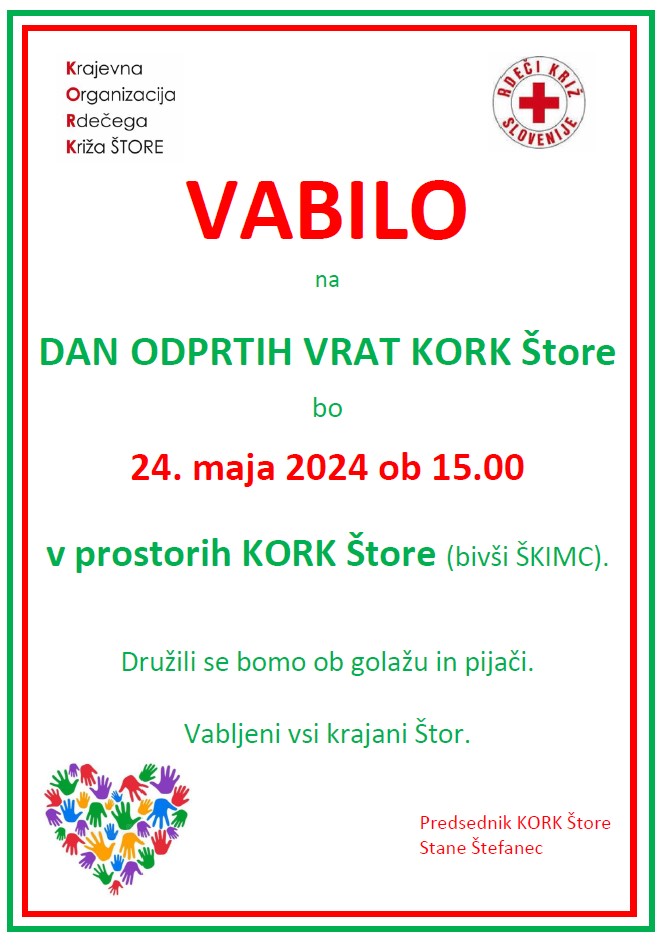 KORK VABILO, 24. MAJ 2024